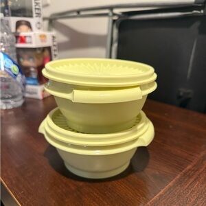 Tupperware Yellow Bowls with Lids